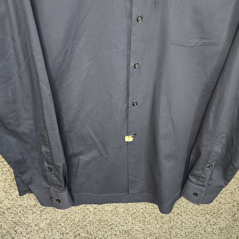 Van Heusen Dress Shirt Mens 16.5 36/37 Gray Button Up Flex Collar Regular Fit - Picture 5 of 7